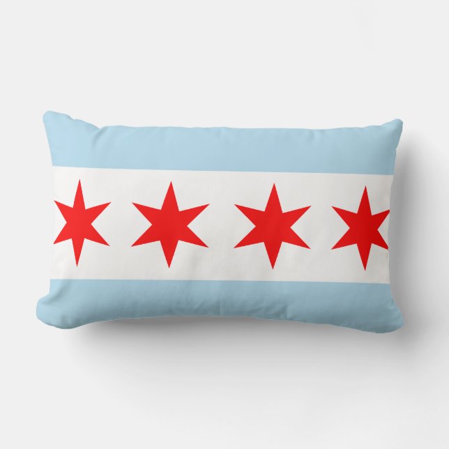 Flagge von Chicago-Amerikaner MoJo Kissen (Vorderseite)