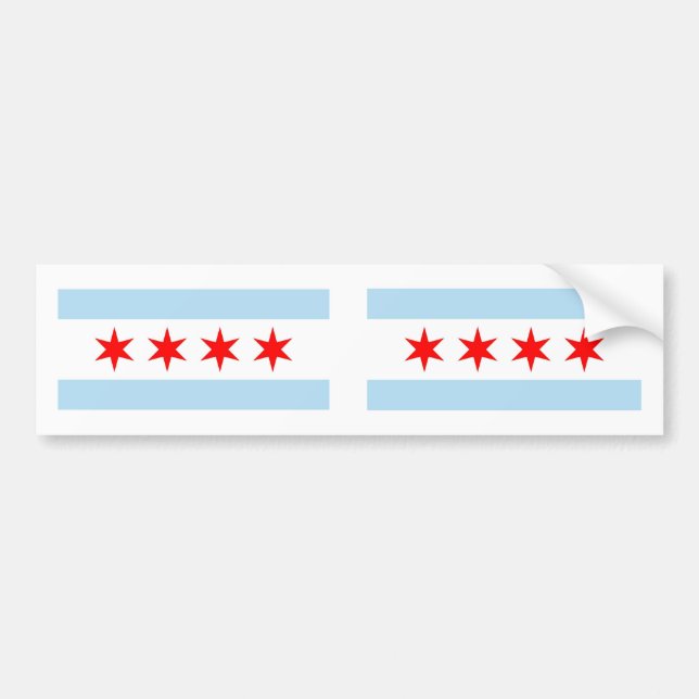 Flagge von Chicago Autoaufkleber (Vorne)