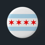 Flagge von Chicago Button<br><div class="desc">Illinois,  die Flagge Chicagos</div>