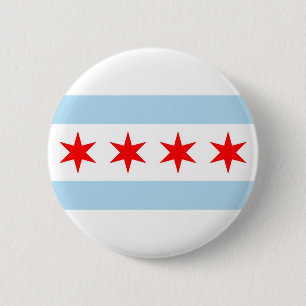 Flagge von Chicago Button
