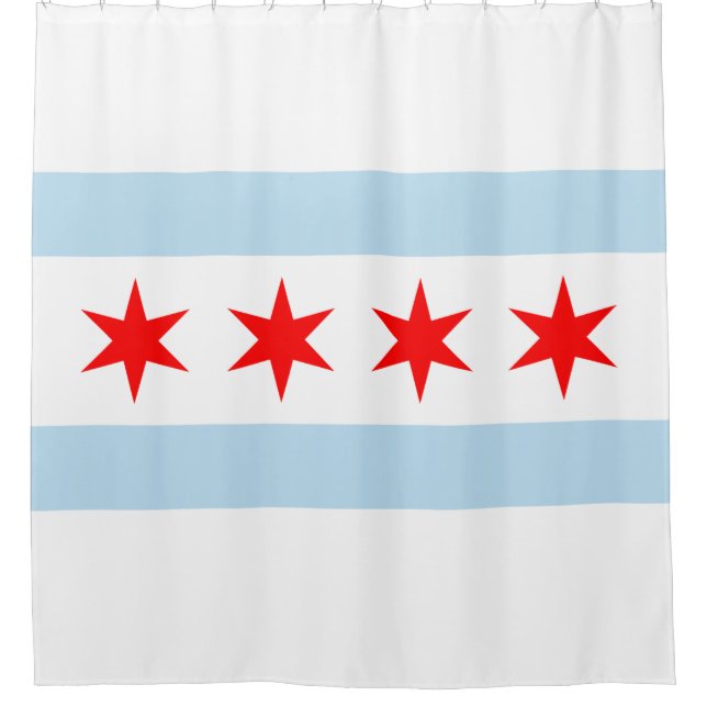 Flagge von Chicago Duschvorhang (Vorderseite)