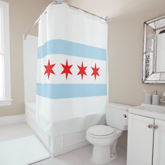 Flagge von Chicago Duschvorhang (Beispiel)