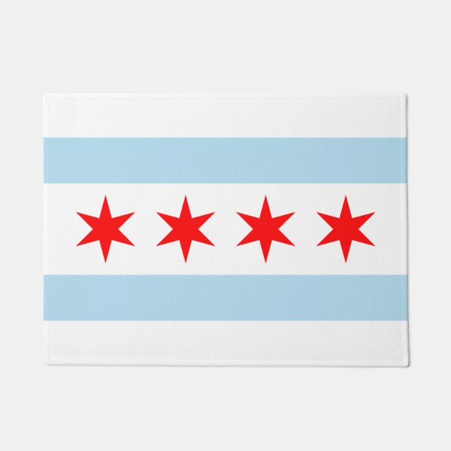 Flagge von Chicago Fußmatte (Vorderseite)