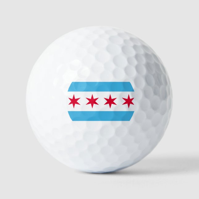 Flagge von Chicago Golfball (Vorderseite)