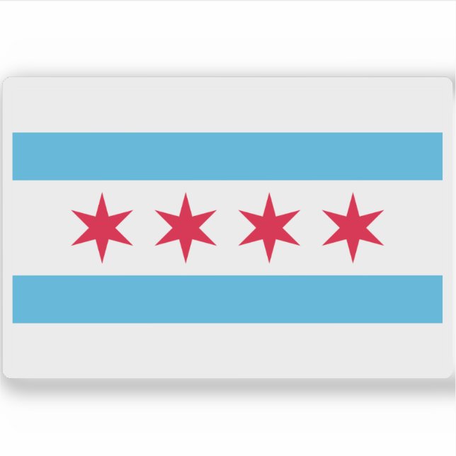 Flagge von Chicago, Illinois Aufkleber (Vorderseite)