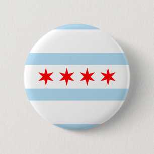 Flagge von Chicago, Illinois Button