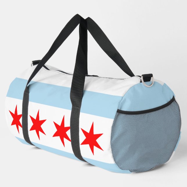 Flagge von Chicago, Illinois Duffle Bag (Rechte Ecke)