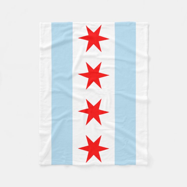 Flagge von Chicago, Illinois Fleecedecke (Vorderseite)