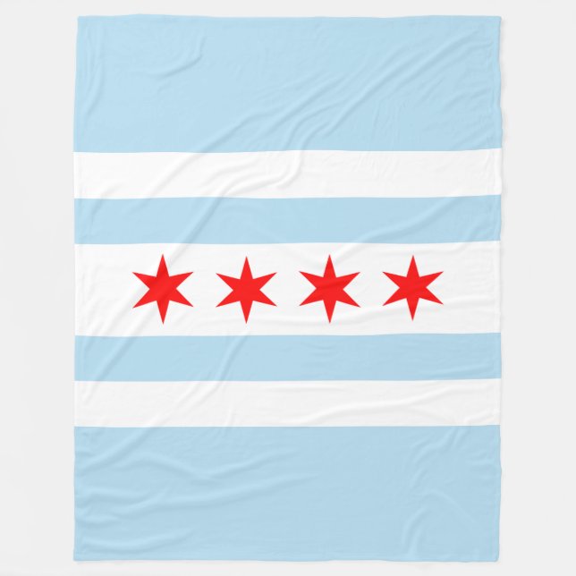 Flagge von Chicago, Illinois Fleecedecke (Vorderseite)
