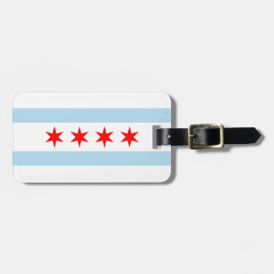 Flagge von Chicago, Illinois Gepäckmarke Gepäckanhänger