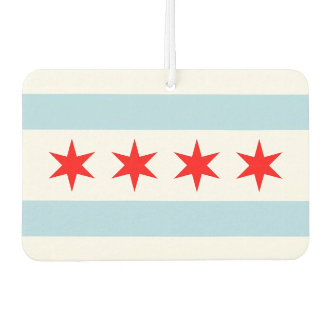 Flagge von Chicago, Illinois Getränkekasten Autolufterfrischer (Vorderseite)