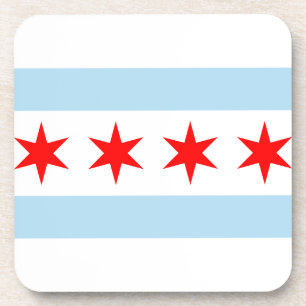 Flagge von Chicago, Illinois Getränkekasten Getränkeuntersetzer