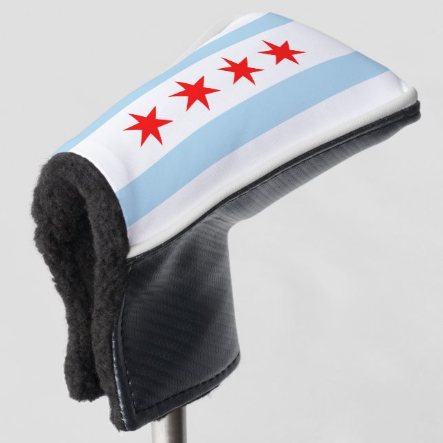 Flagge von Chicago, Illinois Golf Headcover (3/4 Vorderseite)