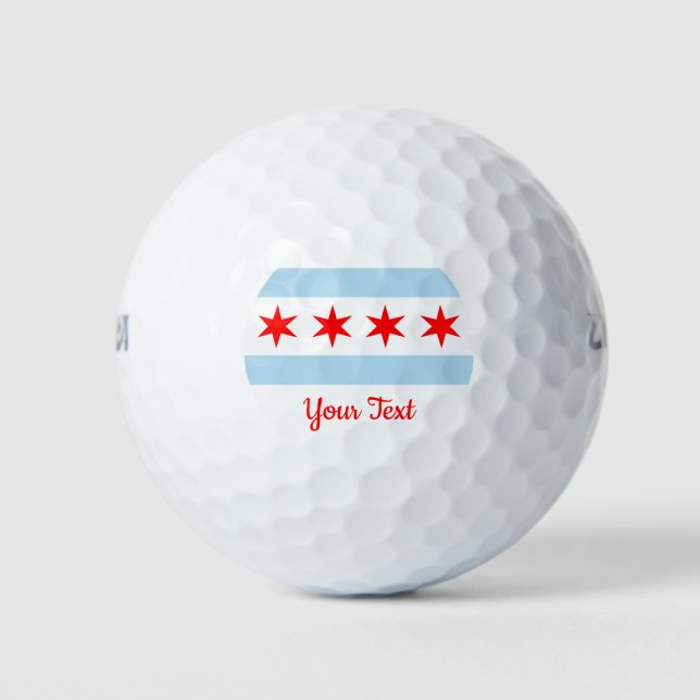 Flagge von Chicago, Illinois Golfball (Vorderseite)