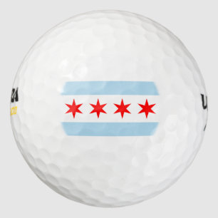 Flagge von Chicago, Illinois Golfball