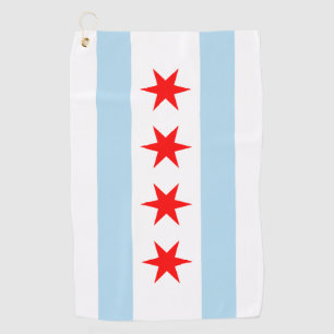 Flagge von Chicago, Illinois Golfhandtuch