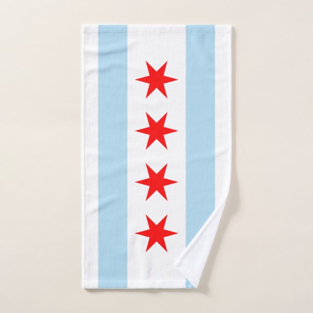 Flagge von Chicago, Illinois Handtuch (Handtuch)