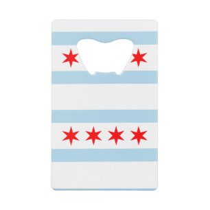 Flagge von Chicago, Illinois Kreditkarte Flasche O Geldbeutel Flaschenöffner