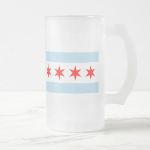 Flagge von Chicago, Illinois Mattglas Bierglas