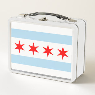 Flagge von Chicago, Illinois Metal Lunch Box