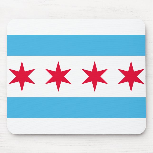 Flagge von Chicago, Illinois Mousepad (Vorne)