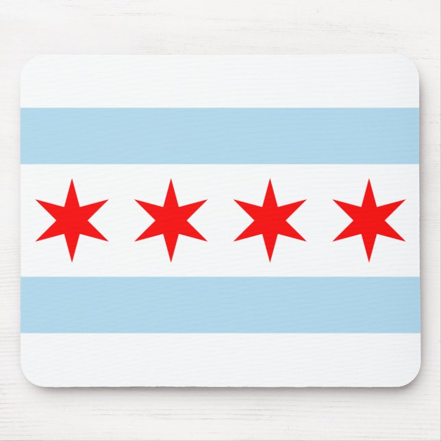 Flagge von Chicago, Illinois Mousepad (Vorne)