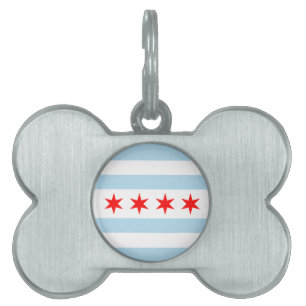 Flagge von Chicago, Illinois Pet ID-Tag Tiermarke