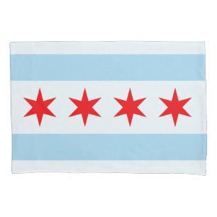 Flagge von Chicago, Illinois Pillowcase Kissenbezug