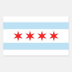Flagge von Chicago, Illinois-rechteckiger Aufklebe Rechteckiger Aufkleber