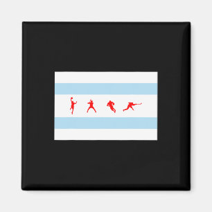 Flagge von Chicago Illinois Sketll Verkauf Fußll H Magnet
