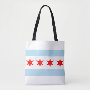 Flagge von Chicago, Illinois Tote Bag
