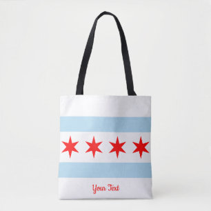Flagge von Chicago, Illinois Tote Bag