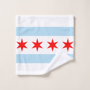 Flagge von Chicago, Illinois-Waschtuch Waschlappen