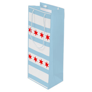 Flagge von Chicago, Illinois Weingeschenktasche Geschenktüte Für Weinflaschen