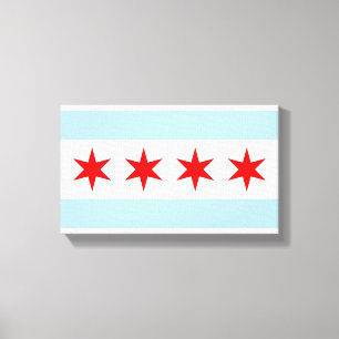 Flagge von Chicago Leinwanddruck