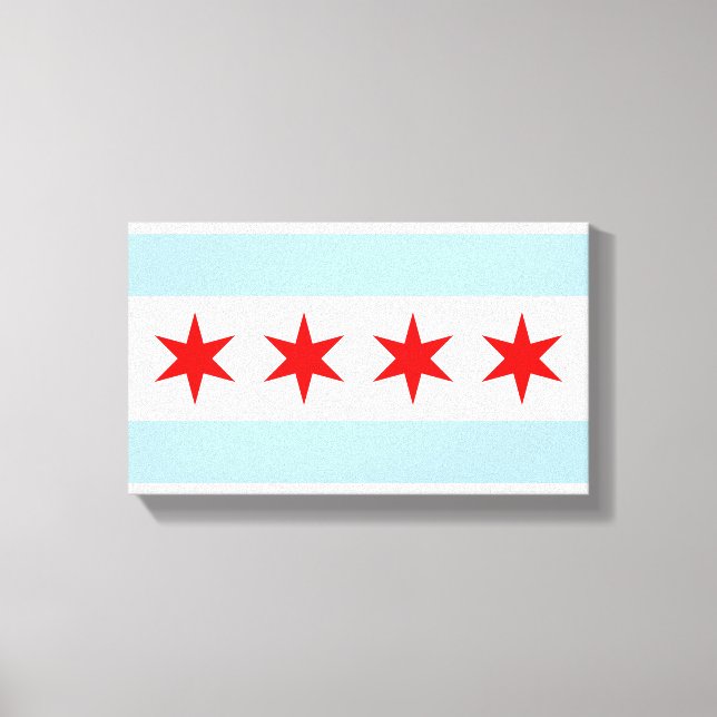 Flagge von Chicago Leinwanddruck (Vorderseite)