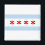 Flagge von Chicago Magnet<br><div class="desc">Mit der Flagge Chicagos,  Illinois</div>
