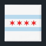 Flagge von Chicago Magnet<br><div class="desc">Mit der Flagge Chicagos,  Illinois</div>