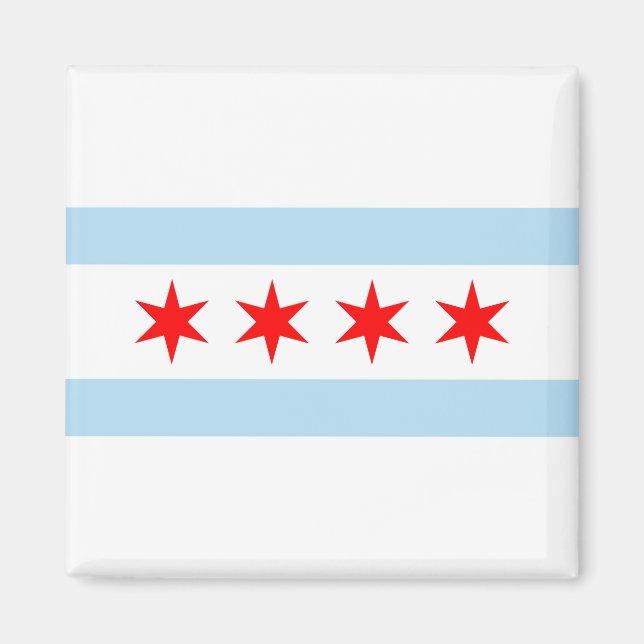 Flagge von Chicago Magnet (Vorne)