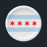 Flagge von Chicago Pappteller<br><div class="desc">Flagge von Chicago City,  Illinois Staat,  USA. Amerikanisch,  Flaggen,  patriotisch,  flagchicagoan,  Chicagoanflagge,  billig,  nützlich,  Insignien,  elegant,  Wappen,  besondere Anlässe</div>