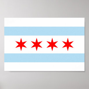 Flagge von Chicago Poster