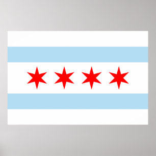 Flagge von Chicago Poster