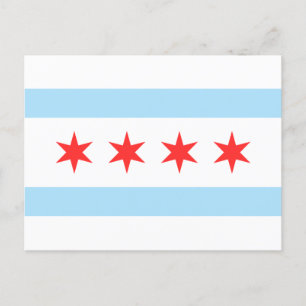 Flagge von Chicago Postkarte