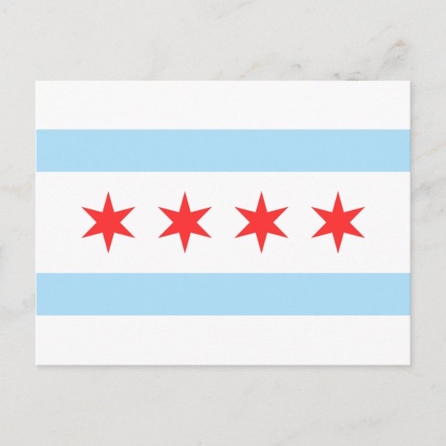 Flagge von Chicago Postkarte (Vorderseite)