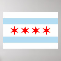 Flagge von Chicago Print