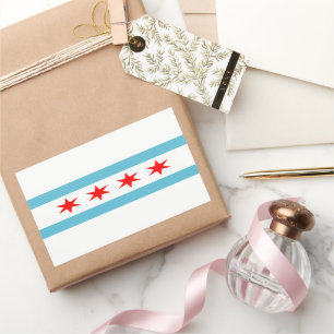 Flagge von Chicago Rechteckiger Aufkleber