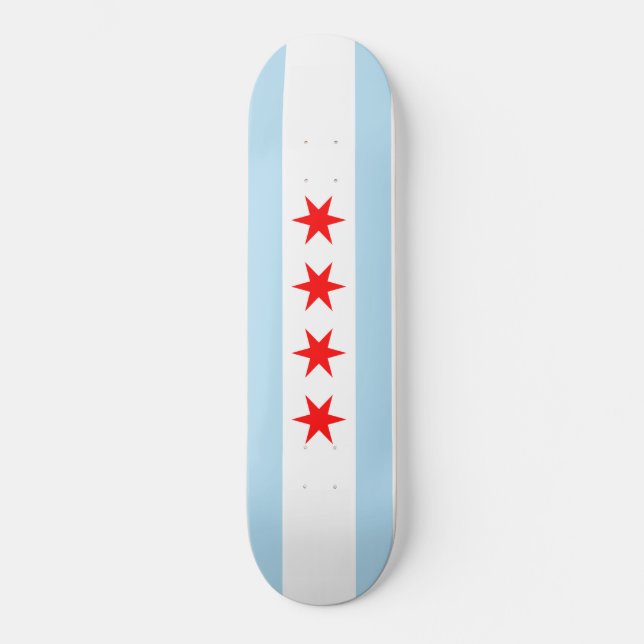Flagge von Chicago-Skateboard Skateboard (Vorderseite)