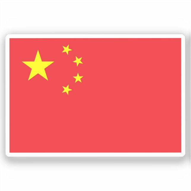 Flagge von China zugeschnitten  Aufkleber (Vorderseite)