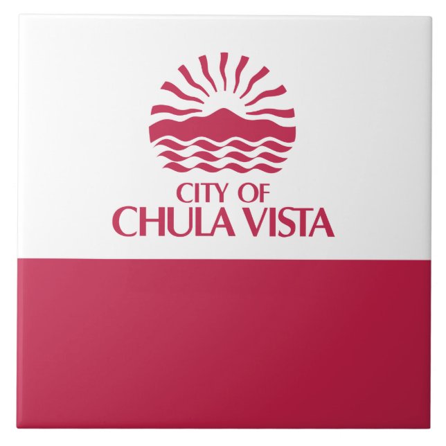 Flagge von Chula Vista (Kalifornien) Fliese (Vorderseite)