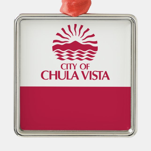 Flagge von Chula Vista (Kalifornien) Ornament Aus Metall (Vorne)